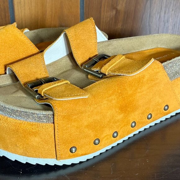Free People Shoes - Free People Intentionally Blank Rule Breaker Sandal Marigold Suede 39/8.5 - VGC